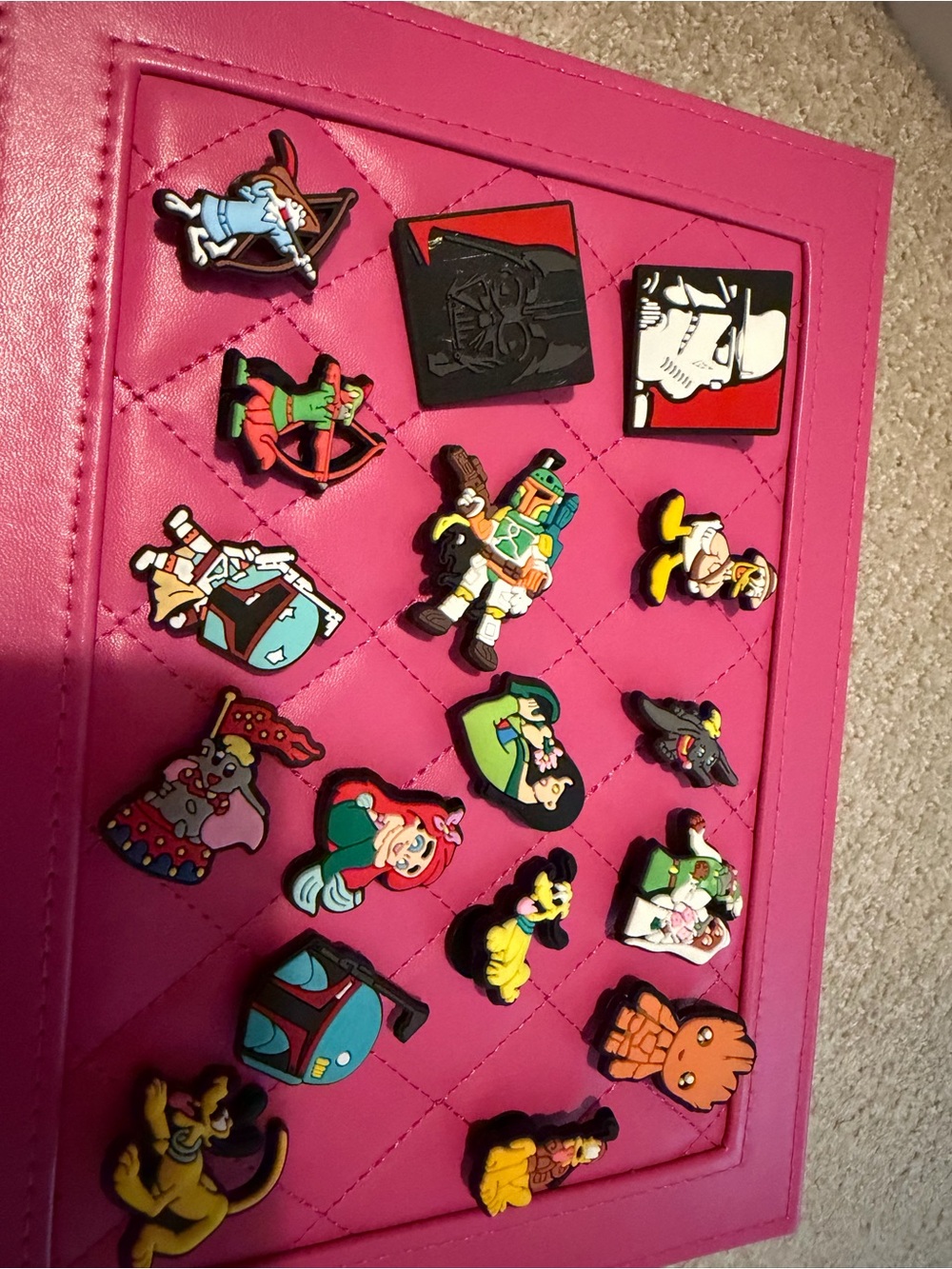 Assorted Pink Cartoon Character Shoe Charms - Kids Action Figure Pins